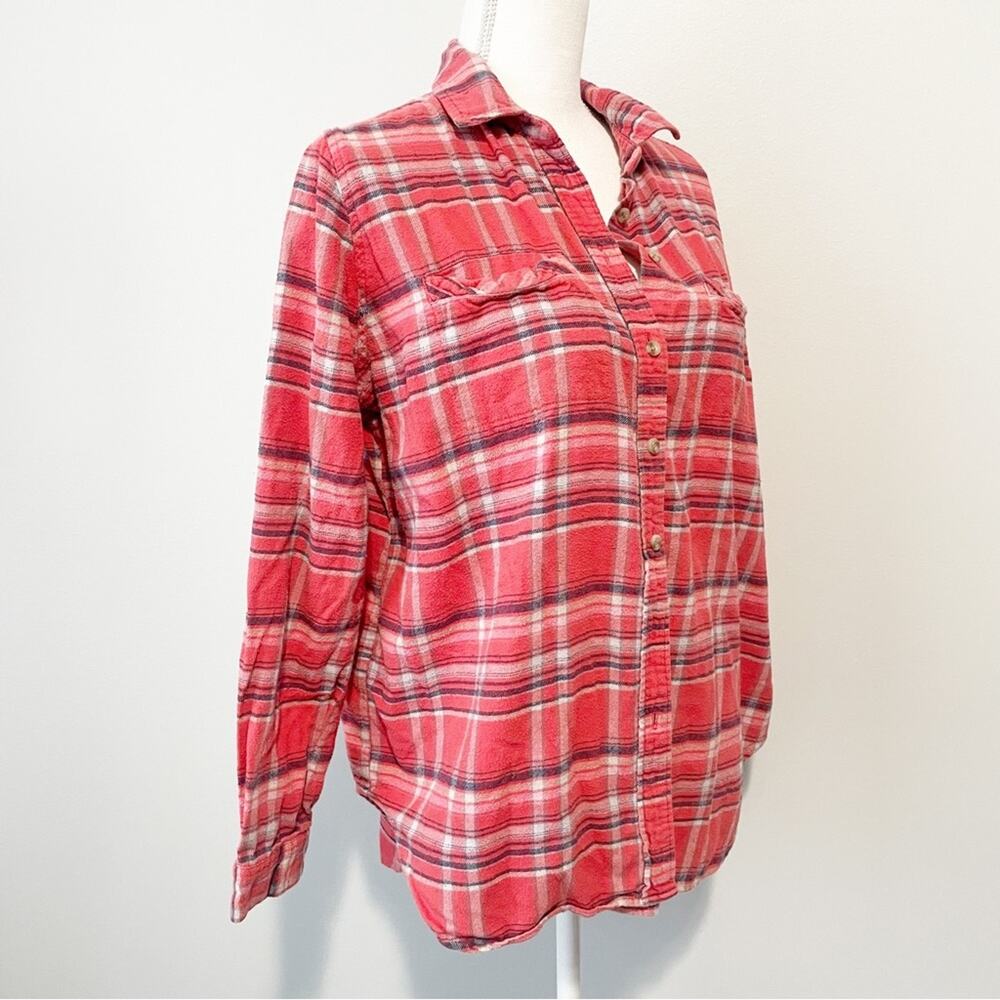 BDG red plaid flannel button down top size small grunge - Picture 3 of 9